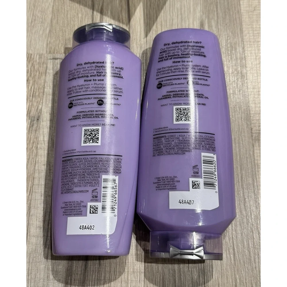 L'Oréal Paris Elvive Hyaluron Plump 72H Hydration Shampoo & Conditioner Set